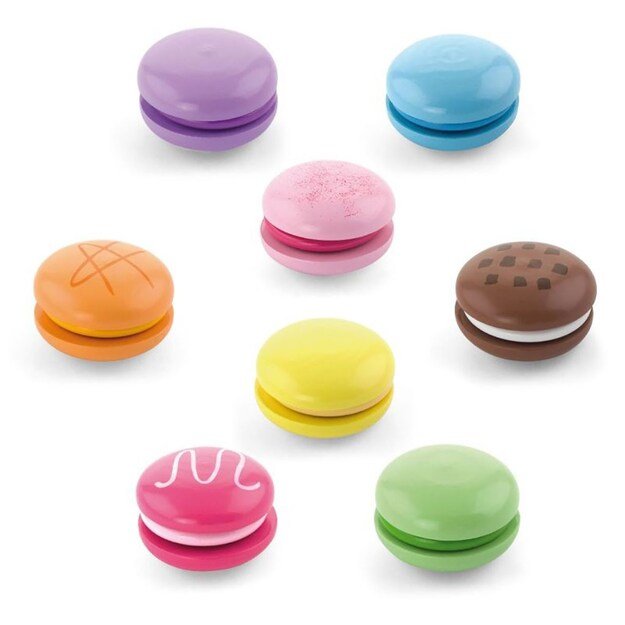 Mediniai vaivorykštės macarons sijiniai