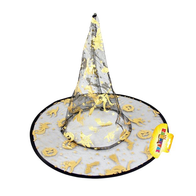 Children witch hat with golden decor 2
