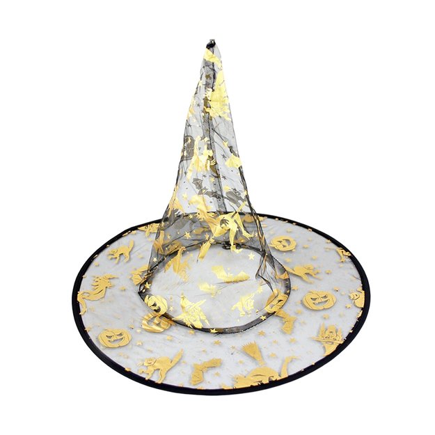 Children witch hat with golden decor 1