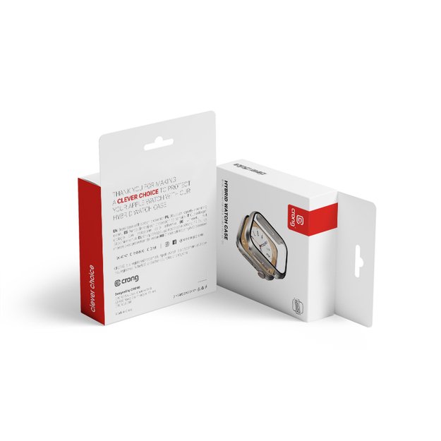 Crong hibridinis laikrodžio dėklas – dėklas su Apple Watch 41 mm stiklu (Starlight) 5