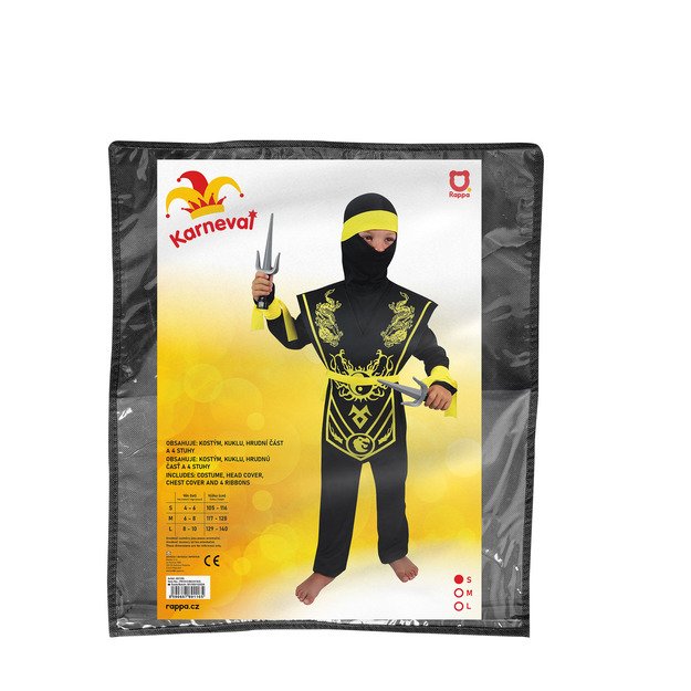 Vaikiškas kostiumas - geltonas NINJA (S) 2