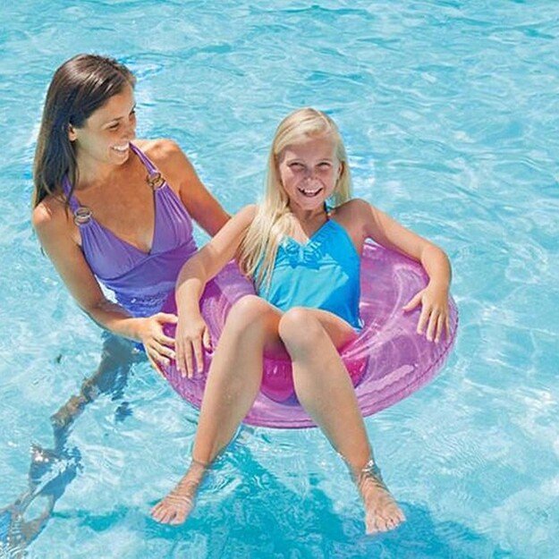 Pripučiamas žiedas 76 cm, permatomas, 3 spalvos. 2