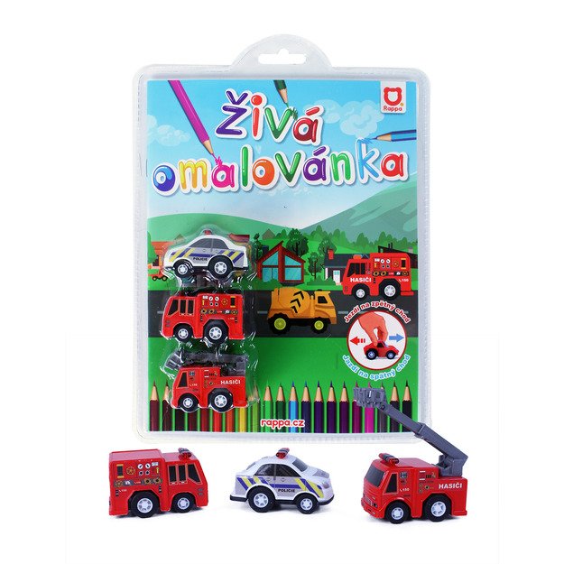 Live coloring book rescuers-3 cars 2t