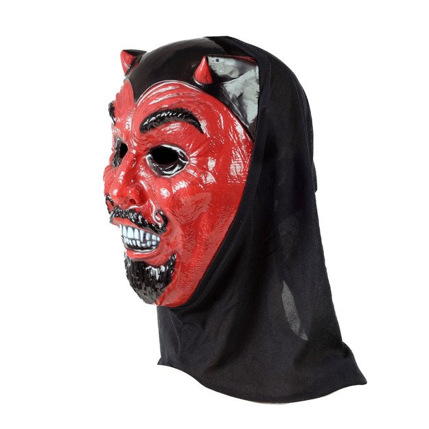 Devil mask with horns for adults 3