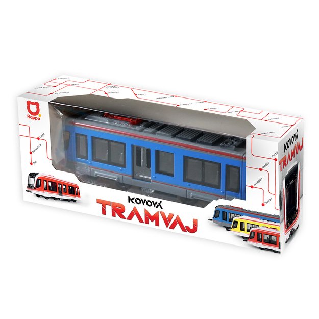 Tram metallic blue 20 cm 2