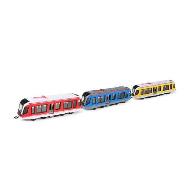 Tram metallic blue 20 cm 6