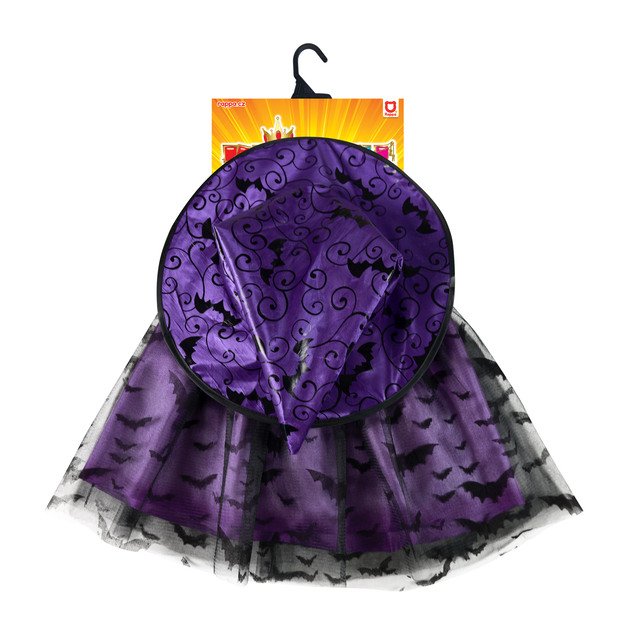 Children costume bat tutu skirt with hat 2