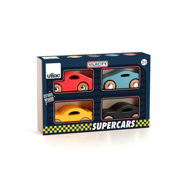 Vilac 4 medinių mašinėlių rinkinys Super Vilacity 2