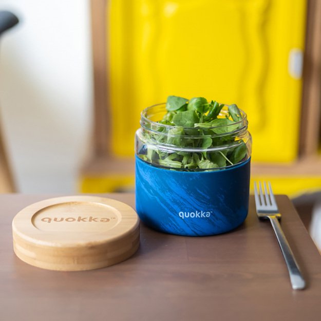 Quokka Deli Food Jar - Stiklinis maisto indas / priešpiečių dėžutė 820 ml (Medžio grūdai) 2