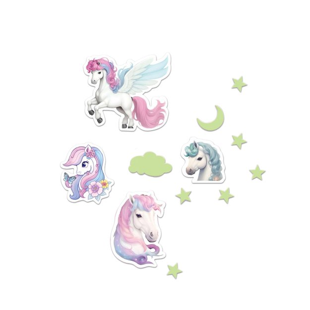 Vienaragio formos, tamsoje šviečianti sienos dekoracija 1