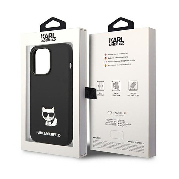 Karl Lagerfeld Choupette Body dėklas, skirtas iPhone 14 Pro (juodas) 16
