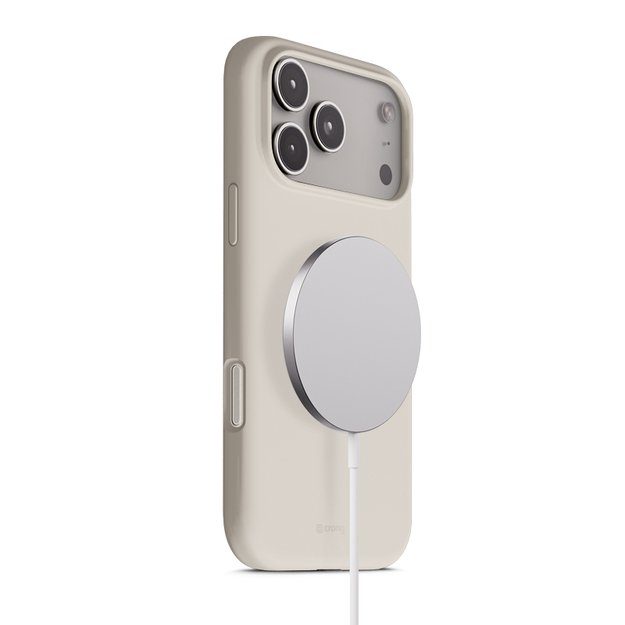 „Crong Color Cover Magnetic“ dėklas „MagSafe iPhone 17 Pro Max“ (akmens smėlio spalvos)