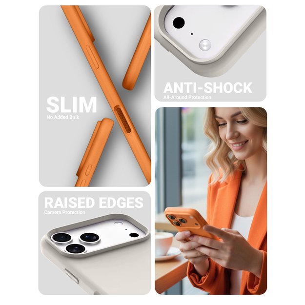 „Crong Color Cover Magnetic“ dėklas „MagSafe iPhone 17 Pro Max“ (akmens smėlio spalvos) 7