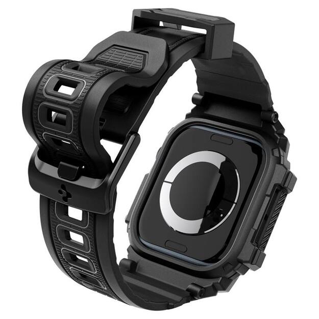 „Spigen Rugged Armor Pro“ – dirželis su dėklu, skirtas „Apple Watch 10“ (46 mm) (matinis juodas) 9