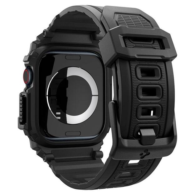„Spigen Rugged Armor Pro“ – dirželis su dėklu, skirtas „Apple Watch 10“ (46 mm) (matinis juodas) 1