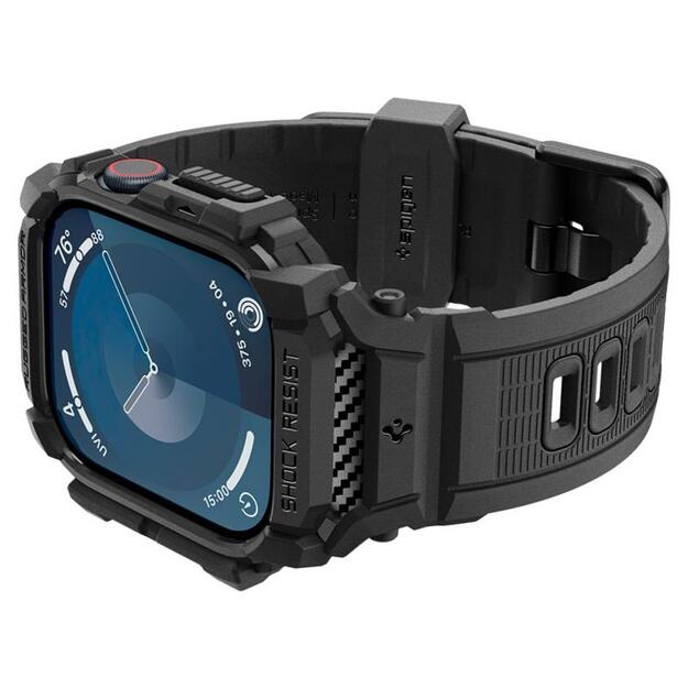 „Spigen Rugged Armor Pro“ – dirželis su dėklu, skirtas „Apple Watch 10“ (46 mm) (matinis juodas) 6
