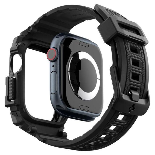 „Spigen Rugged Armor Pro“ – dirželis su dėklu, skirtas „Apple Watch 10“ (46 mm) (matinis juodas) 6