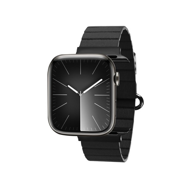 Crong Eclipse – magnetinis odinis dirželis Apple Watch 42/44/45/49 mm (juodas) 13