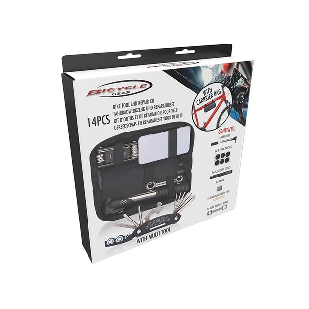 Dviračio pavara - Dviračio įrankių rinkinys 14 elementų dėžutėje 18