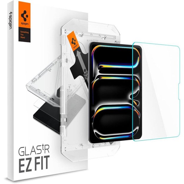 Spigen GLAS.TR EZ FIT – grūdintas stiklas, skirtas iPad Pro 11 (M4, 2024) (skaidrus)