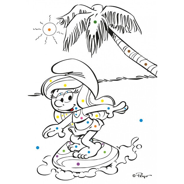 Spalvinimo knygelė A5 Smurfai su vašku 2