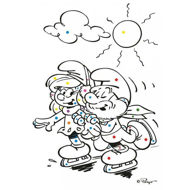 Spalvinimo knygelė A5 Smurfai su vašku 3