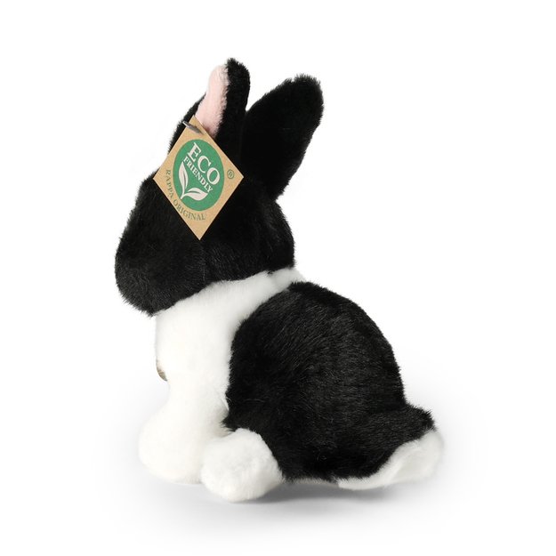 Pliušinis baltai juodas triušis 16 cm EKOLOGIŠKAS 4