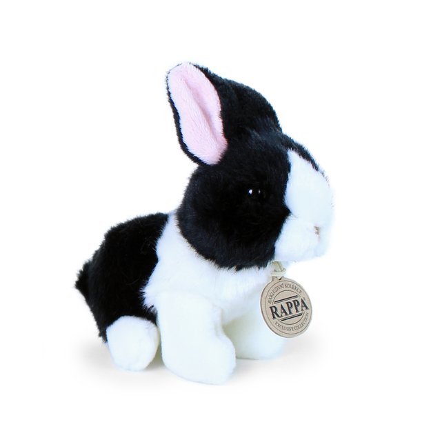 Pliušinis baltai juodas triušis 16 cm EKOLOGIŠKAS 3