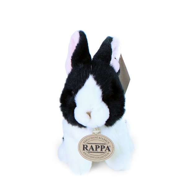 Pliušinis baltai juodas triušis 16 cm EKOLOGIŠKAS 2