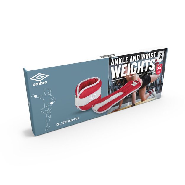 Umbro - kulkšnies ir riešo svarmenys 2x1 kg (raudona) 9