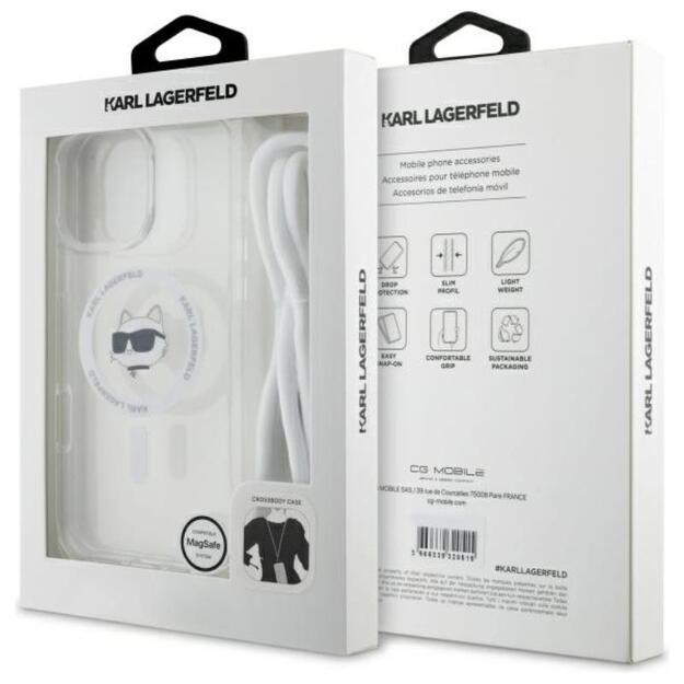 „Karl Lagerfeld IML Choupette Head & Cord MagSafe“ dėklas, skirtas „iPhone 16 Pro Max“ (skaidrus) 7