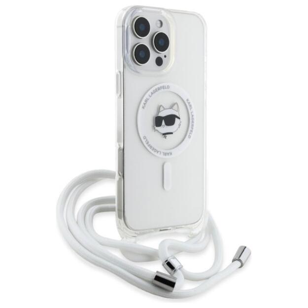 „Karl Lagerfeld IML Choupette Head & Cord MagSafe“ dėklas, skirtas „iPhone 16 Pro Max“ (skaidrus) 3