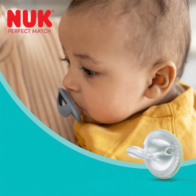 NUK Perfect Match čiulptukas 0-6m 2 vnt. žalias/mėlynas, 0-6m 5