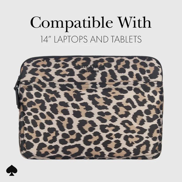 Kate Spade New York Puffer Sleeve – „MacBook Pro 14“ / „Notebook 14“ dangtelis (klasikinis „Leopard“)