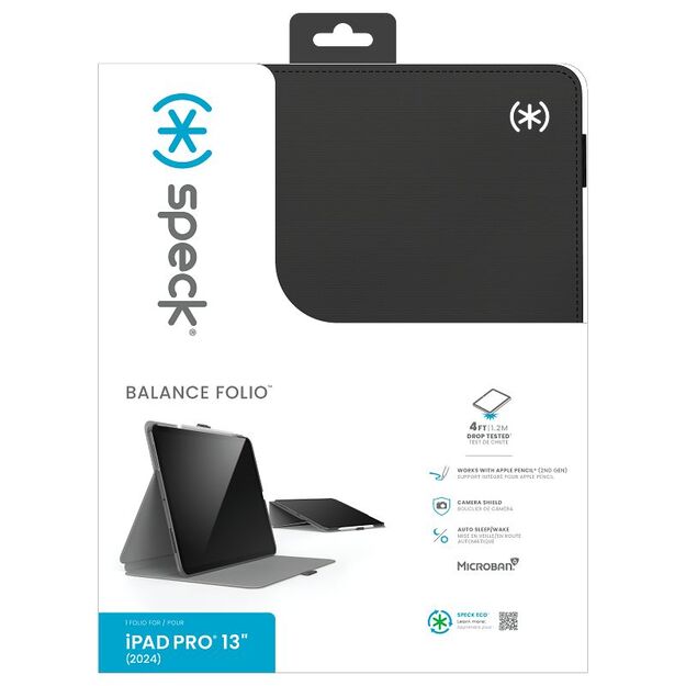 Speck Balance Folio – dėklas, skirtas iPad Pro 13 M4 (2024) (juodas)