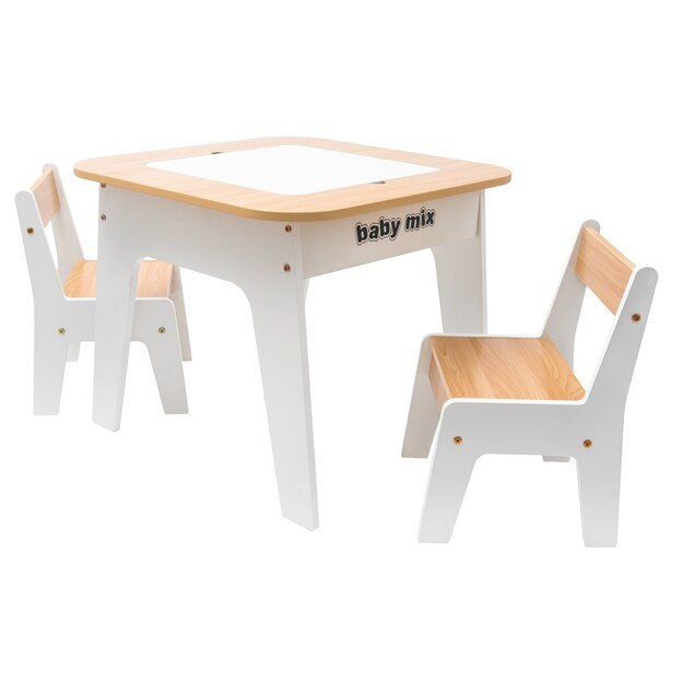 Vaikiškas stalas ir kėdutė Baby Mix Leaf Natural