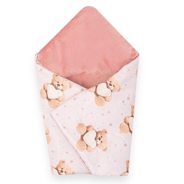 Izoliuotas vystymo apklotas automobilinei kėdutei „New Baby Love“ meškiukas, rožinis 1