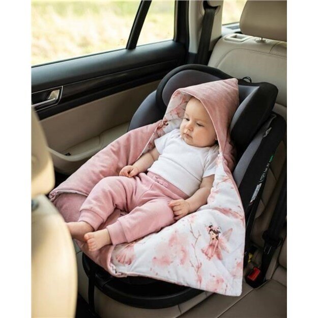 Izoliuotas vystymo apklotas automobilinei kėdutei „New Baby Love“ meškiukas, rožinis 1