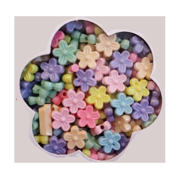 Karoliukų rinkinys - gėlės + 1 metro virvelė 2