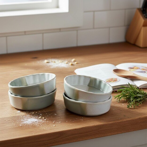 Alpina - Keraminis, karščiui atsparus apvalus indas 12x12x3,5 cm (4 vnt.) 4