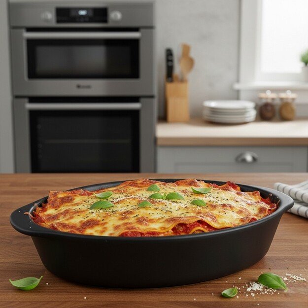 Alpina - keraminis orkaitės indas, ovalus, 20x12x5 cm, 470 ml (juodas) 3