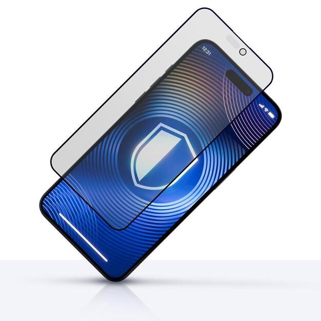 3mk HardGlass Matt Max Privacy - matinis grūdintas stiklas su privatumo filtru, skirtas iPhone 16 / iPhone 15 9