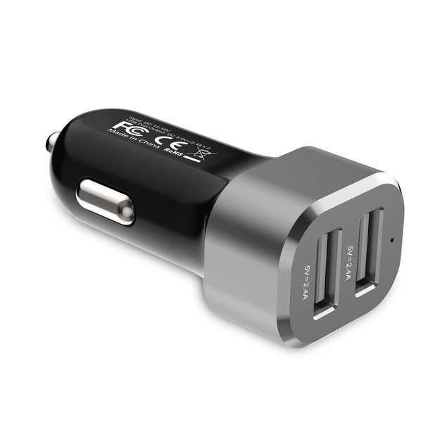 Crong Power automobilinis įkroviklis 24W su dviem USB prievadais (aliuminis) 5