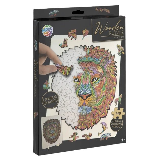 Medinė dėlionė liūtas 140 detalių