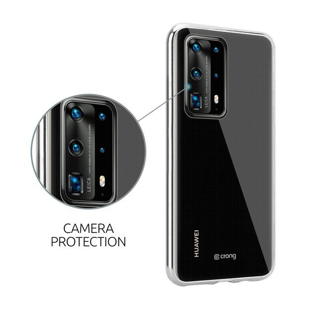 Crong Crystal Slim Cover – apsauginis dėklas, skirtas Huawei P40 Pro (skaidrus)