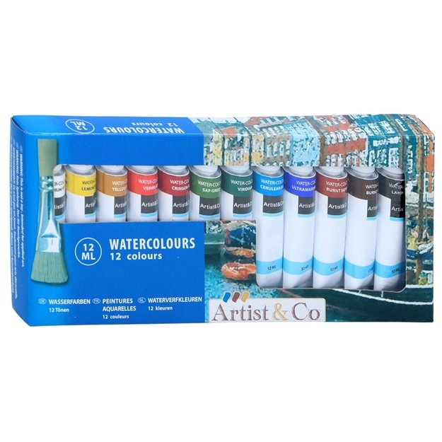 Akvareliniai dažai 12ml tūbelėse 12vnt. 5
