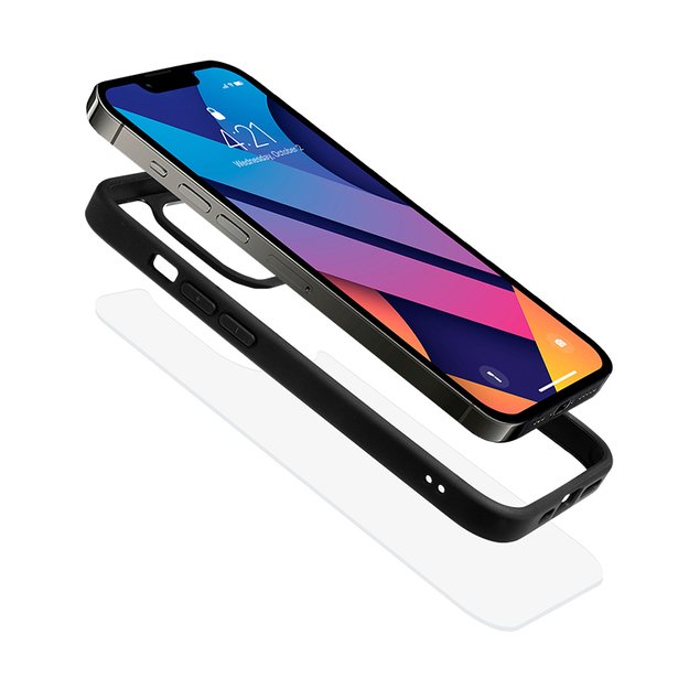 Crong skaidrus dangtelis – iPhone 13 Pro Max dėklas (juodas) 3