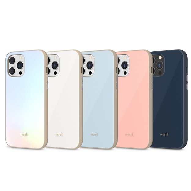 Moshi iGlaze – aukščiausios kokybės hibridinis dėklas, skirtas iPhone 13 Pro Max (SnapTo sistema) (Adriatic Blue)