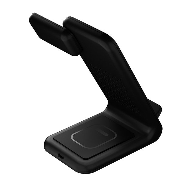 STM „ChargeTree Swing 3-in-1“ įkrovimo stotelė, skirta telefonui, „AirPods“, „Apple Watch“ – juoda 3