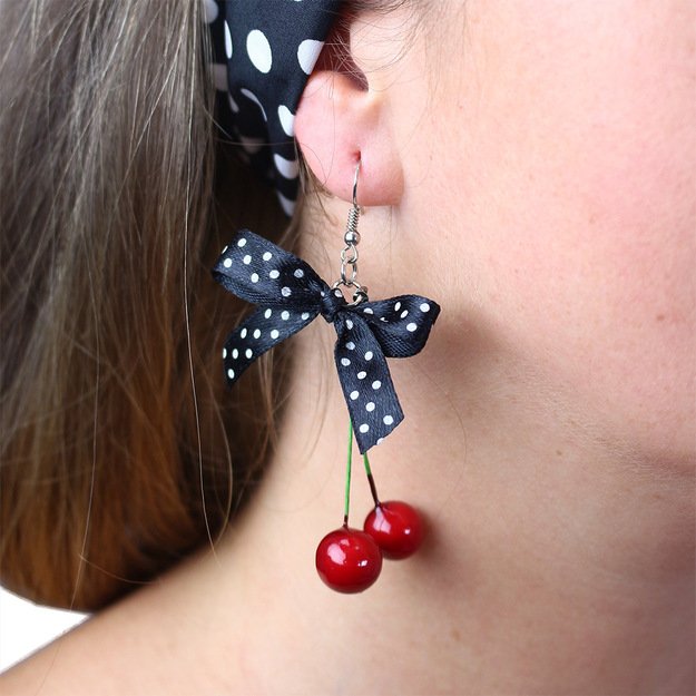 Retro cherries set with glasses 4 pcs for adults